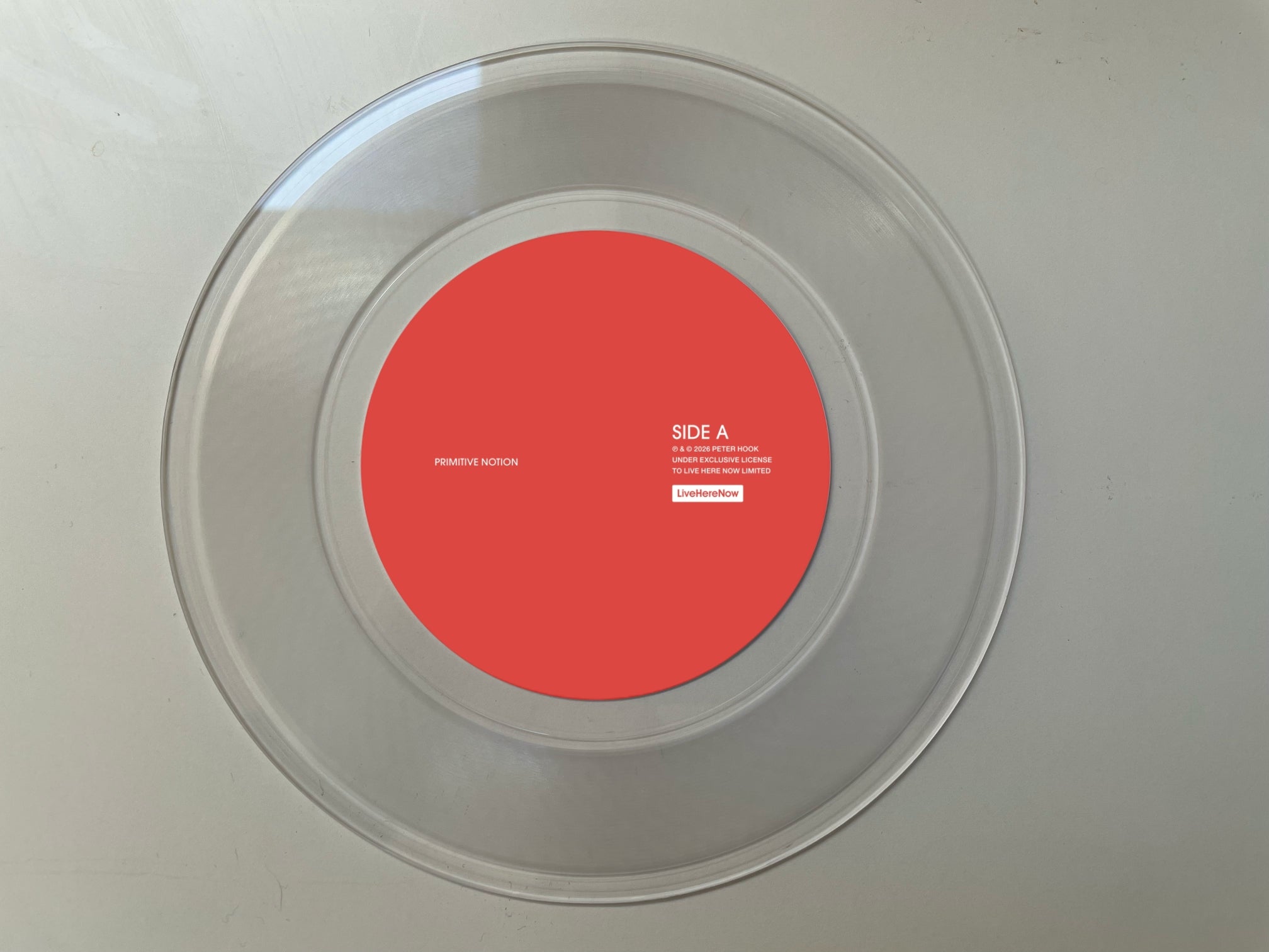 Peter Hook & The Light - Primative Notion/60 Miles An Hour - Live at O2 Victoria Warehouse Manchester - 19/04/25 - Limited Hand Cut SIGNED 10" Clear Vinyl